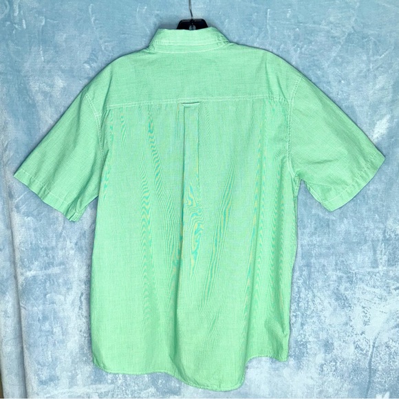 NWOT Ralph Lauren Chaps green & white gingham short-sleeve button-front shirt - Picture 2 of 5